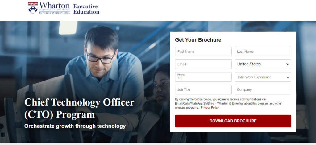 Chief Technology Officer (CTO) Program, a technology leadership course