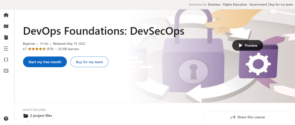 DevOps Foundations: DevSecOps landing page