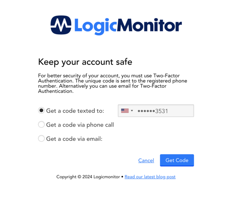 logicmonitor security safeguards screenshot