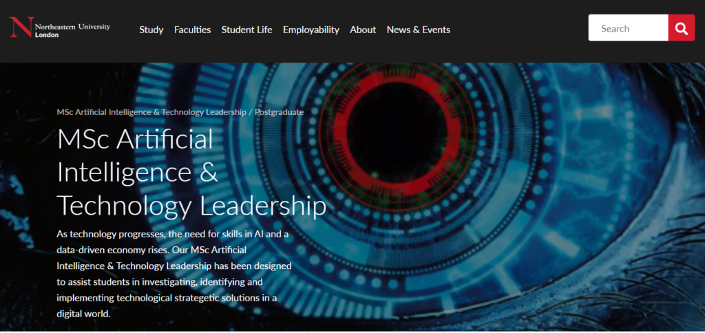 MSc Artificial Intelligence & Technology Leadership, a technology leadership course
