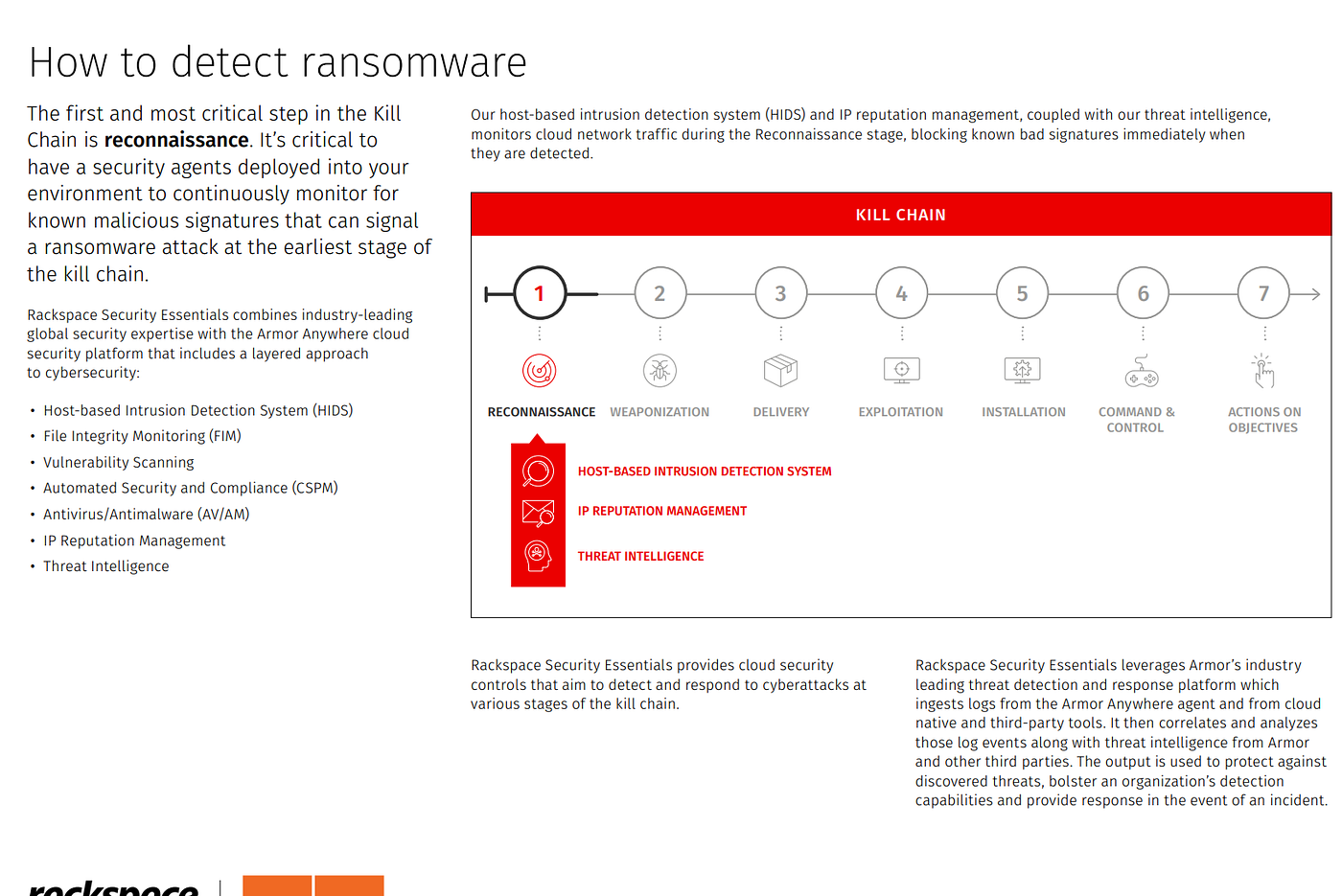 rackspace security and compliance screenshot