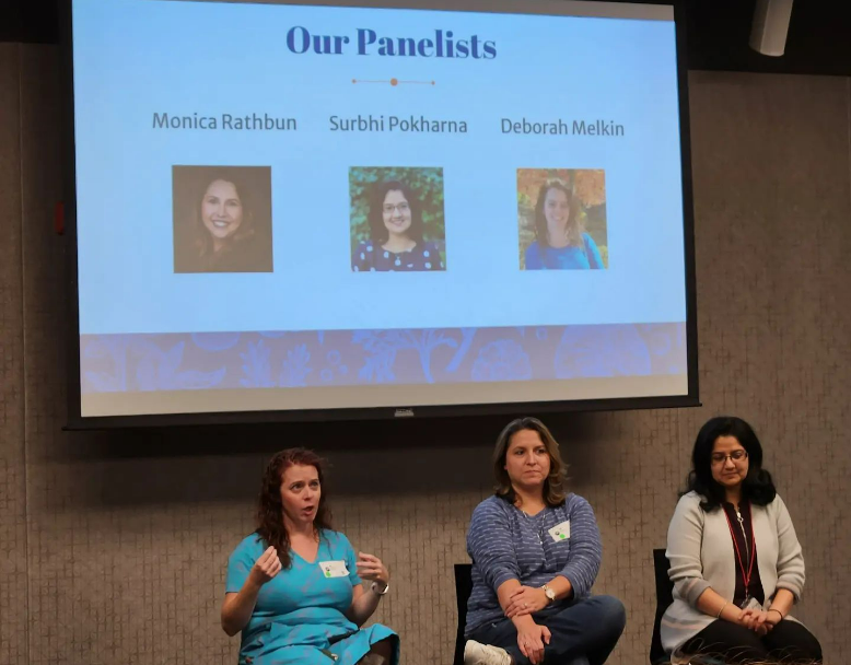 Panelists Monica Rathbum, Surbhi Pokharme, Deborah Melkin at the SQL Saturday Boston 2022