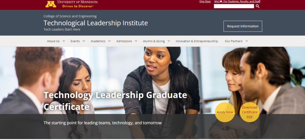 Technology Leadership Graduate Certificate, a technology leadership course