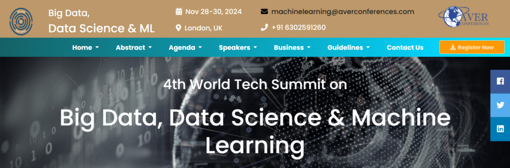 World Tech Summit on Big Data, Data Science & Machine Learning website screenshot